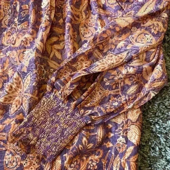 NWT Women’s Pink Moon Bay Boutique Moonlight Blouse Purple Orange Size Medium - Picture 5 of 6